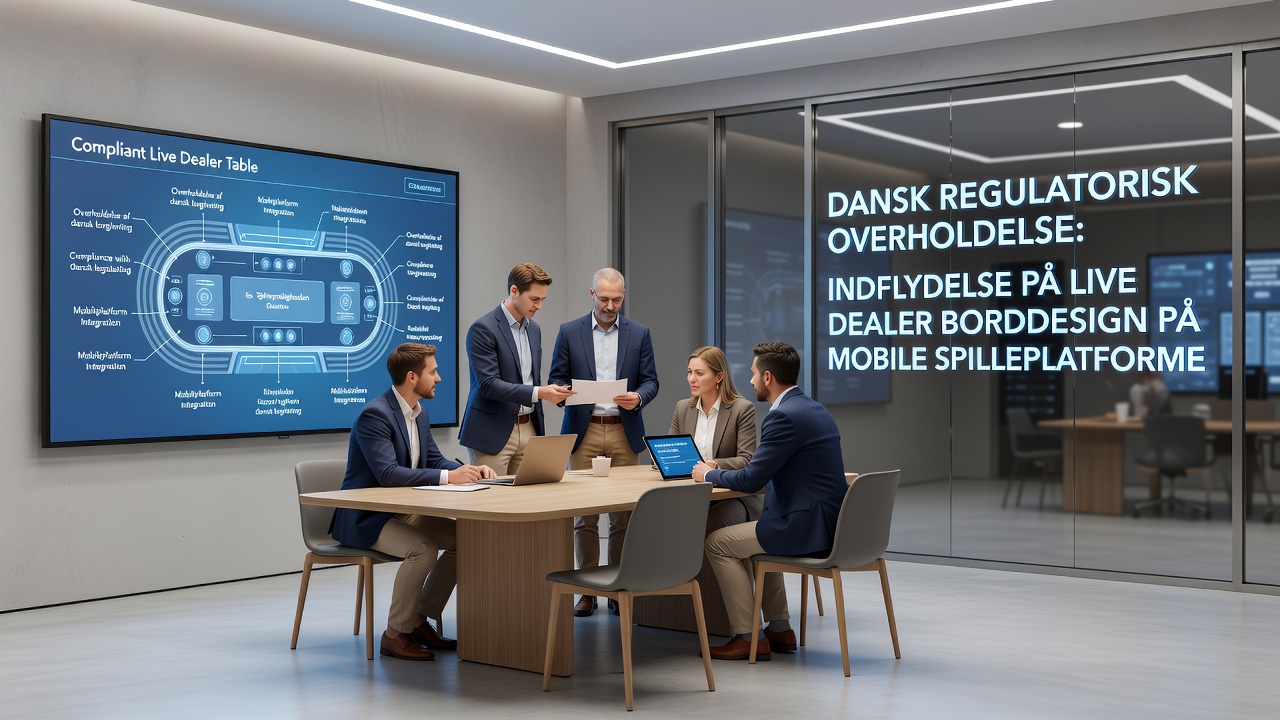 Eksempel på mobiltilpasset live dealer bord med regulerede designelementer